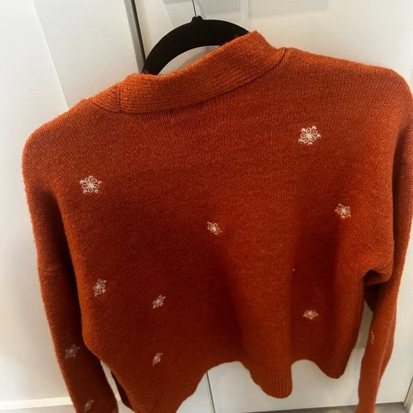 a.n.a Rust Embroidered Button-Front Cardigan - Picture 2 of 2